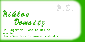 miklos domsitz business card